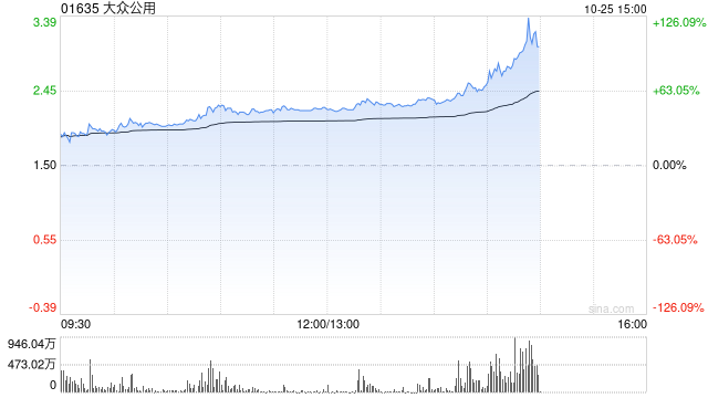 创投概念受资金追捧 大众公用午后放量暴涨114%