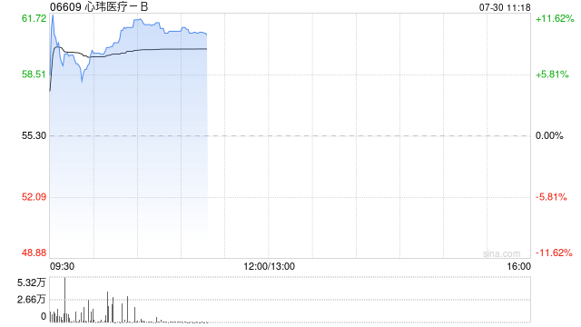 心玮医疗-B盘中涨超11% 预计上半年纯利不少于4000万元